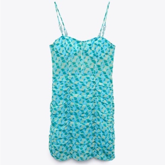 ❤️‍🔥Zara Draped Corsetry-inspired with Print Cocktail Dress❤️‍🔥 - Picture 5 of 9